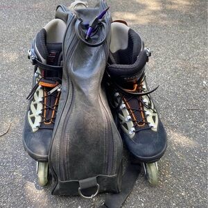 Stylish Black and Gray Inline Skates with Bag